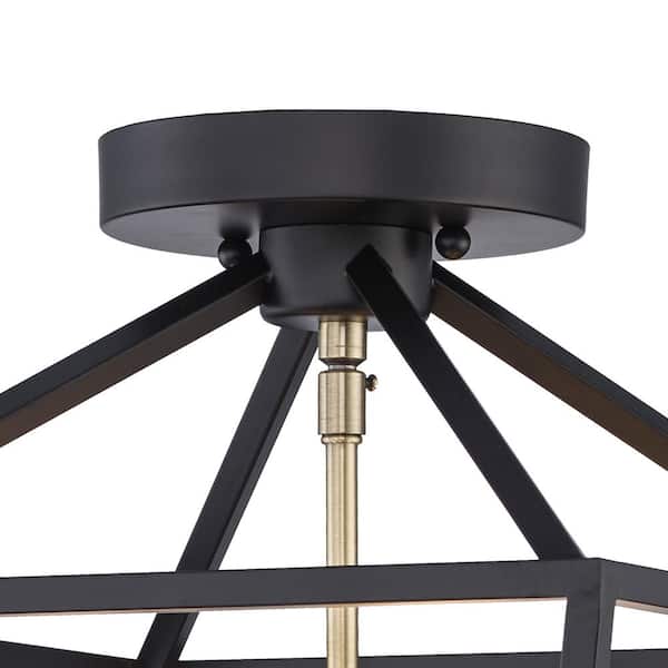 Home Decorators Collection Weyburn 16.5 in. 4-Light Black