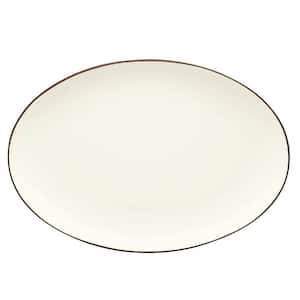 Colorwave Chocolate Brown Stoneware Oval Platter 16 in.