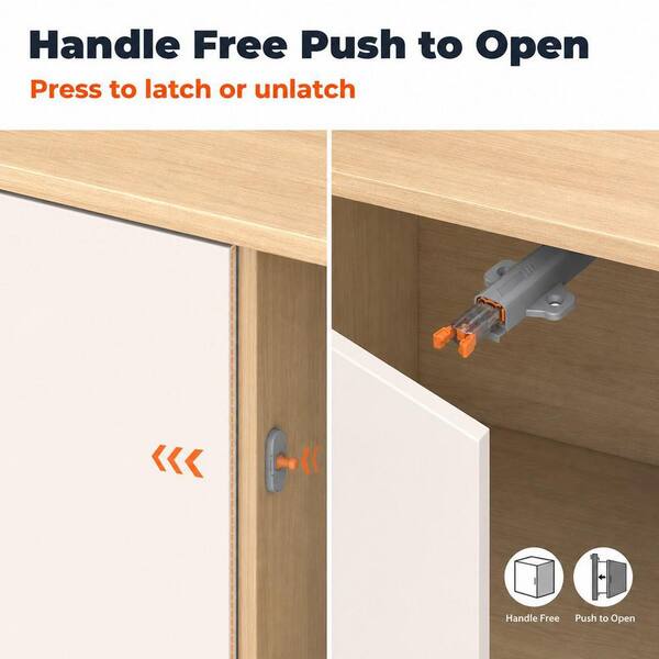 Numhew 4-Pieces ABS Push Touch Latches, Push Lock Door Latch, Non