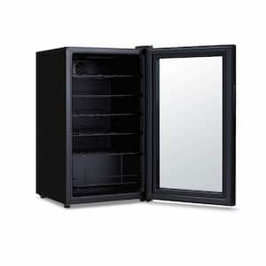 Luma 16.9 in. Single Zone 24-Bottle Beverage and Wine Cooler Fridge in Black Mirrored w/Double-Layer Temp Glass