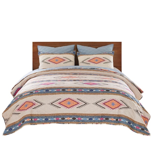 Greenland Home Fashions Cheyenne Southwest Spirit 3-Piece Cotton Blend King/Cal King Quilt Set