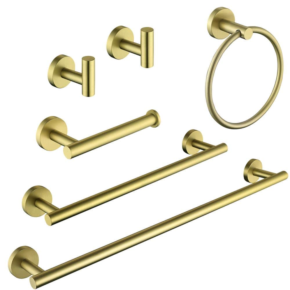 ATKING 6Piece Bath Hardware Set with 2 Towel Bars/Rack Towel/Robe Hook Hand Towel Holder Toilet