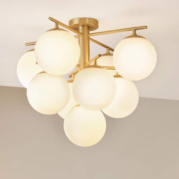 Julep 24.0 In. 9 Light Lacquered Brass Flush Mount
