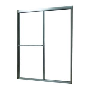 Tides 52 in. to 56 in. x 70 in. Framed Sliding Bypass Shower Door in Silver and Obscure Glass