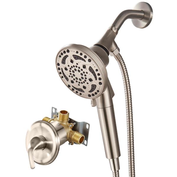Zalerock Filter Single-Handle 7-Spray Patterns Shower Faucet 1.8 GPM with Adjustable Stream in Brushed Nickel (Valve Included)