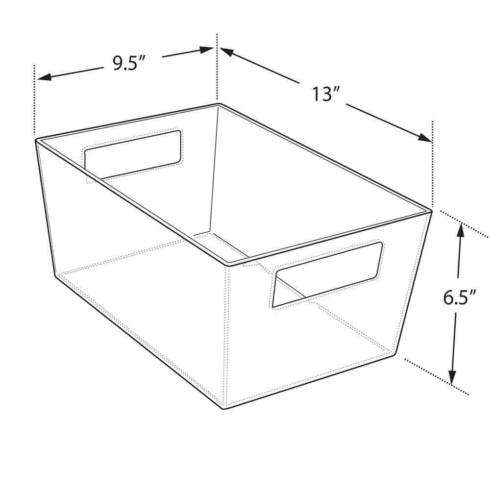 Clear XL Stackable Storage Bin with Cut-out Handles