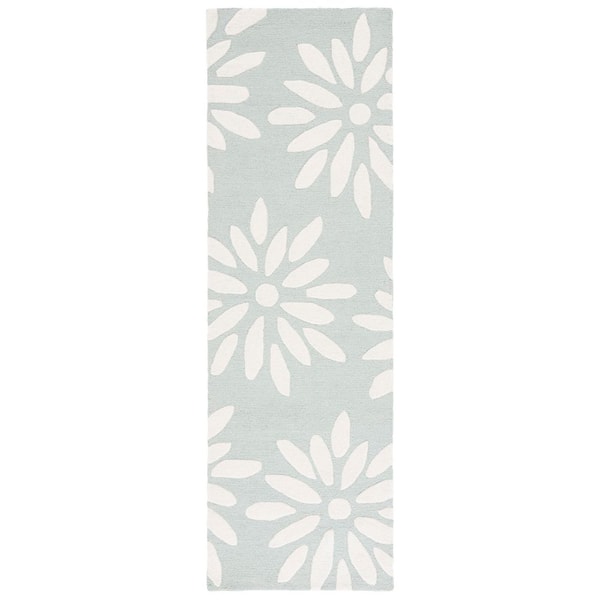 Safavieh Kids 3 ft. x 8 ft. Teal/Ivory Floral Runner Rug
