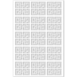 Chinese Maze 4 ft. x 32 in. White Vinyl Decorative Screen Panel