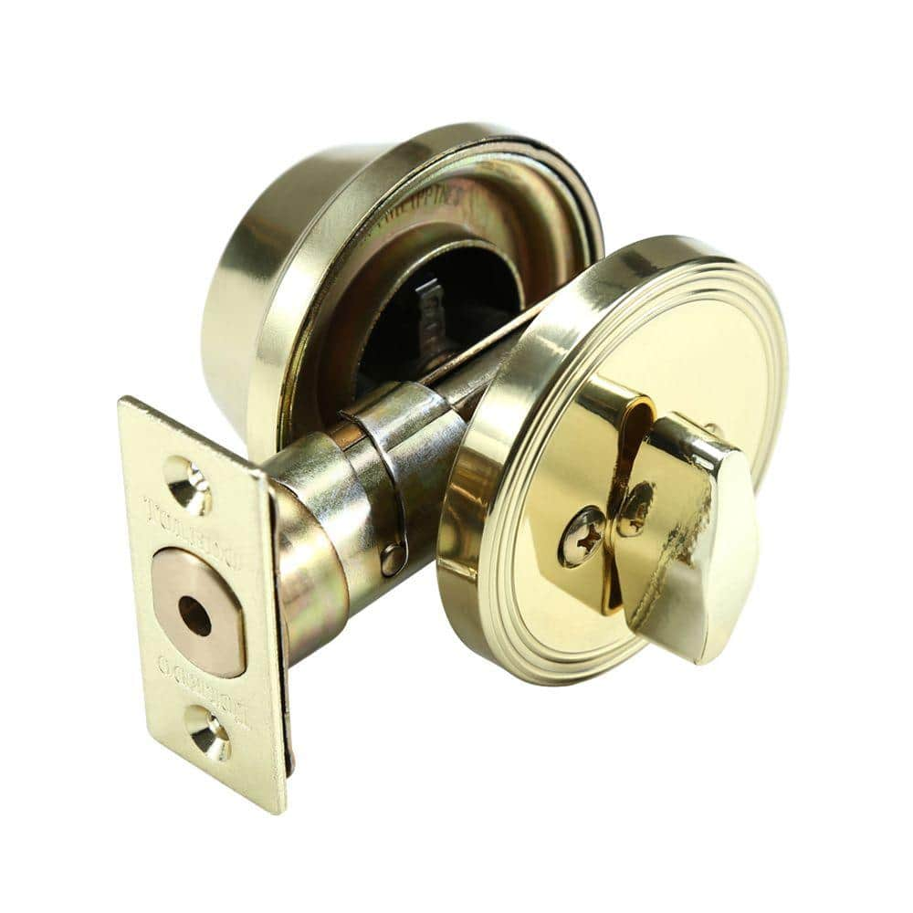 TOLEDO Single Cylinder Polish Brass Deadbolt