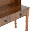 Nestfair 47.24 in Walnut Brown Computer Desk with 5 Drawers, Charging Ports, Bookshelf and Hutch Cabinet CDHL926D