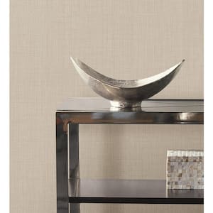 Beige Linen Sofia Weave Abstract Vinyl Non-Pasted Wallpaper Roll