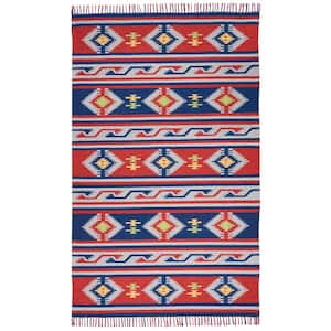 Baja Blue/Red 4 ft. x 6 ft. Tribal Transitional Area Rug