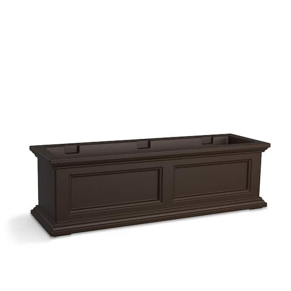 Fairfield 36 in. x 11 in. Self-Watering Espresso Polyethylene Window Box
