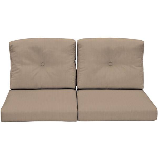 Arden Morgan Modern Heather Beige Outdoor Loveseat Cushion-DISCONTINUED