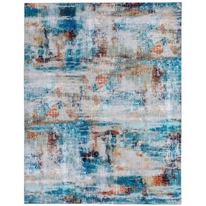 Turquoise/Spice 5 ft. 6 in. x 8 ft. 6 in. Area Rug