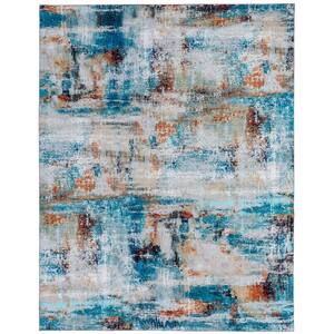Turquoise/Spice 8 ft. 6 in. x 11 ft. 6 in. Area Rug