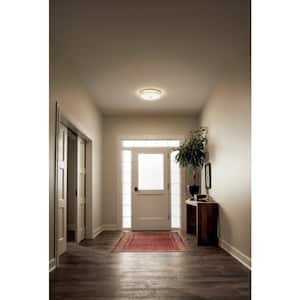 Ceiling Space 17.25 in 1-Light Brushed Nickel LED Transitional Hallway Flush Mount Ceiling Light