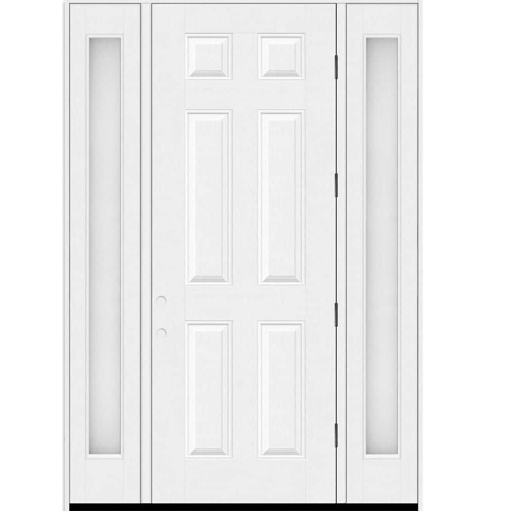 Regency 68 in. x 96 in. 6 Panel LHOS Unfinished White Mahogany Fiberglass Prehung Front Door w/Obscure14in. SLs 4-9/16 price history on PriceWatchPro