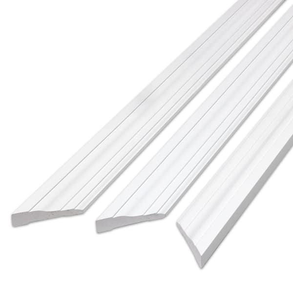 WM366 .73 in. x 2.25 in. x 7 ft. White Prefinished Wood Finger Jointed Door Casing Set