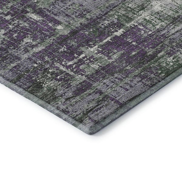 Mayfield Premium Machine Washable Abstract AMF1969 Purple 5 ft. x 7 ft. 6 in. Area Rug
