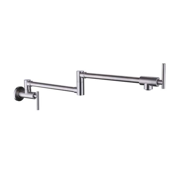 Wall Mount Kitchen Faucet Pot Filler Faucet SingleHandle in Brushed