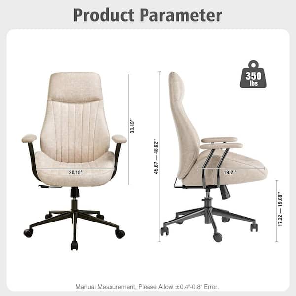 Allwex OL Suede Fabric Ergonomic Swivel Office Chair Task Chair in