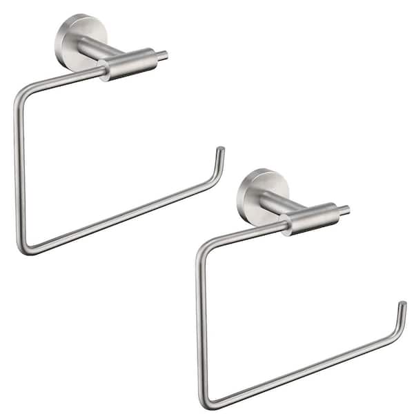 Bath Wall Mounted Towel Ring SUS304 Hand Towel Bar Stainless Steel Towel Holder in Brushed Nickel 2 Pack