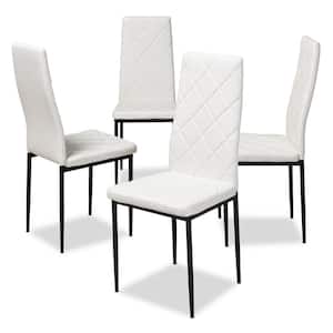 Blaise White Faux Leather Upholstered Dining Chair (Set of 4)