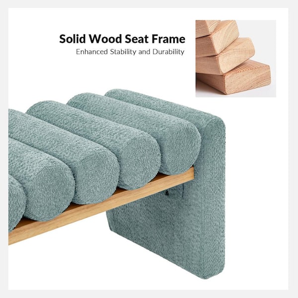 JAYDEN CREATION Alva Sage 52.5 in. Modern Upholstered Bench
