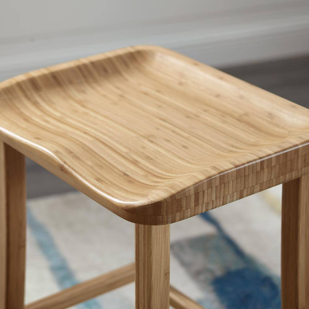 Caramelized Bamboo Saddle Style Counter Stool