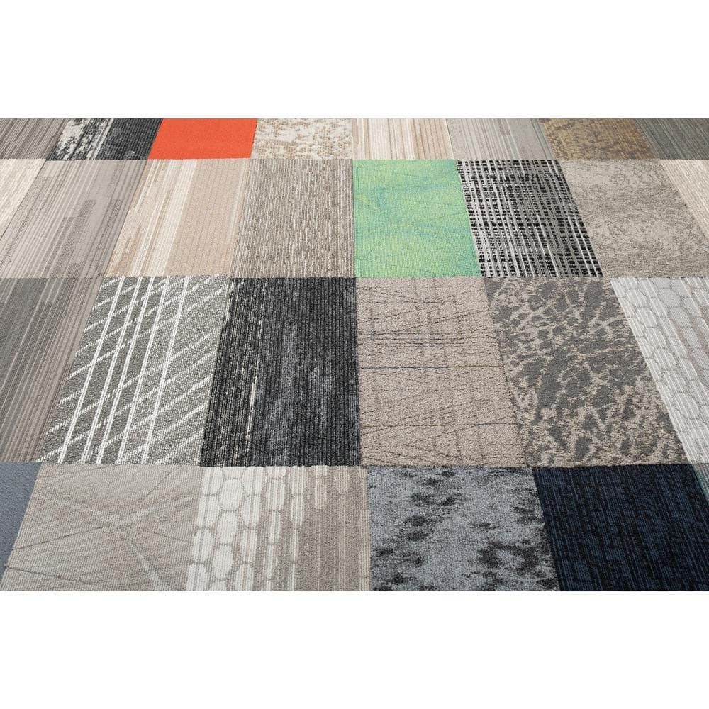 Carpet Floor Tiles Self Adhesive Peel N Stick Flooring Tile Planks Rug Mat 12 sq