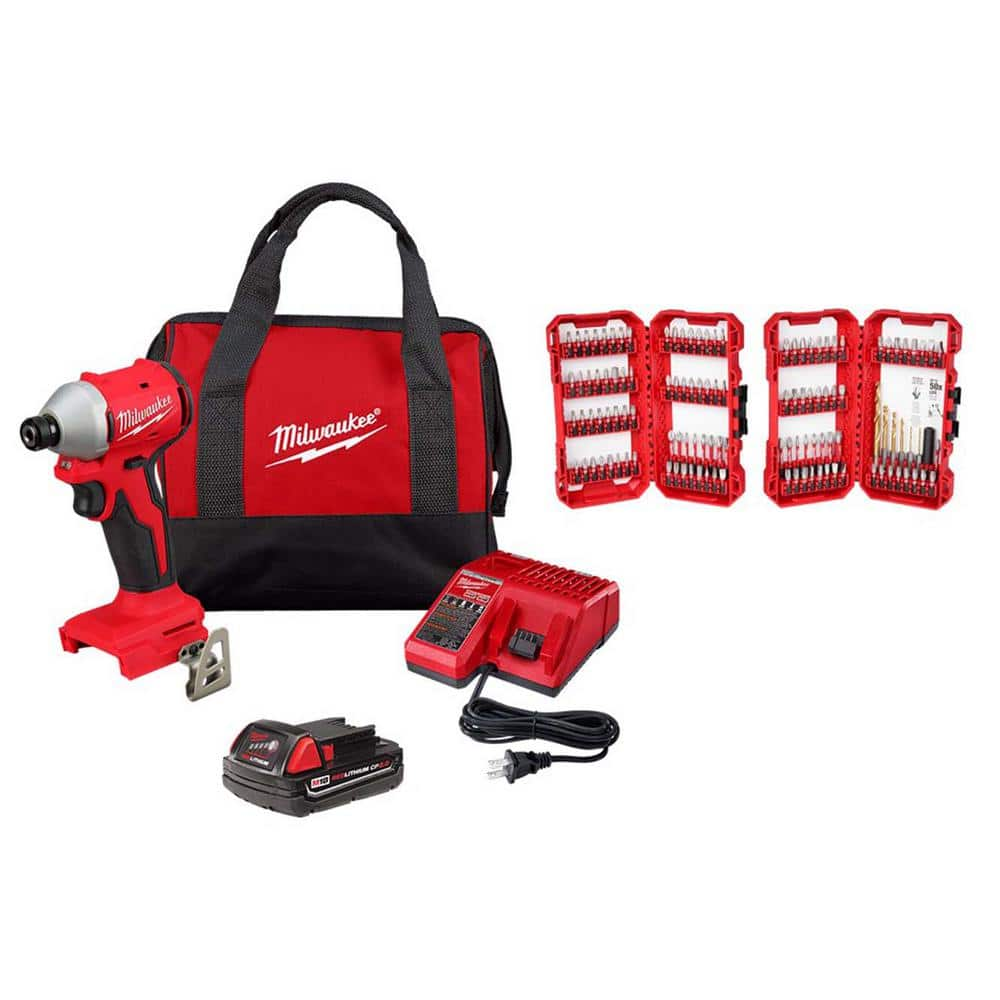 Milwaukee M18 18-Volt Lith-Ion Compact Brushless Cordless Impact Driver ...