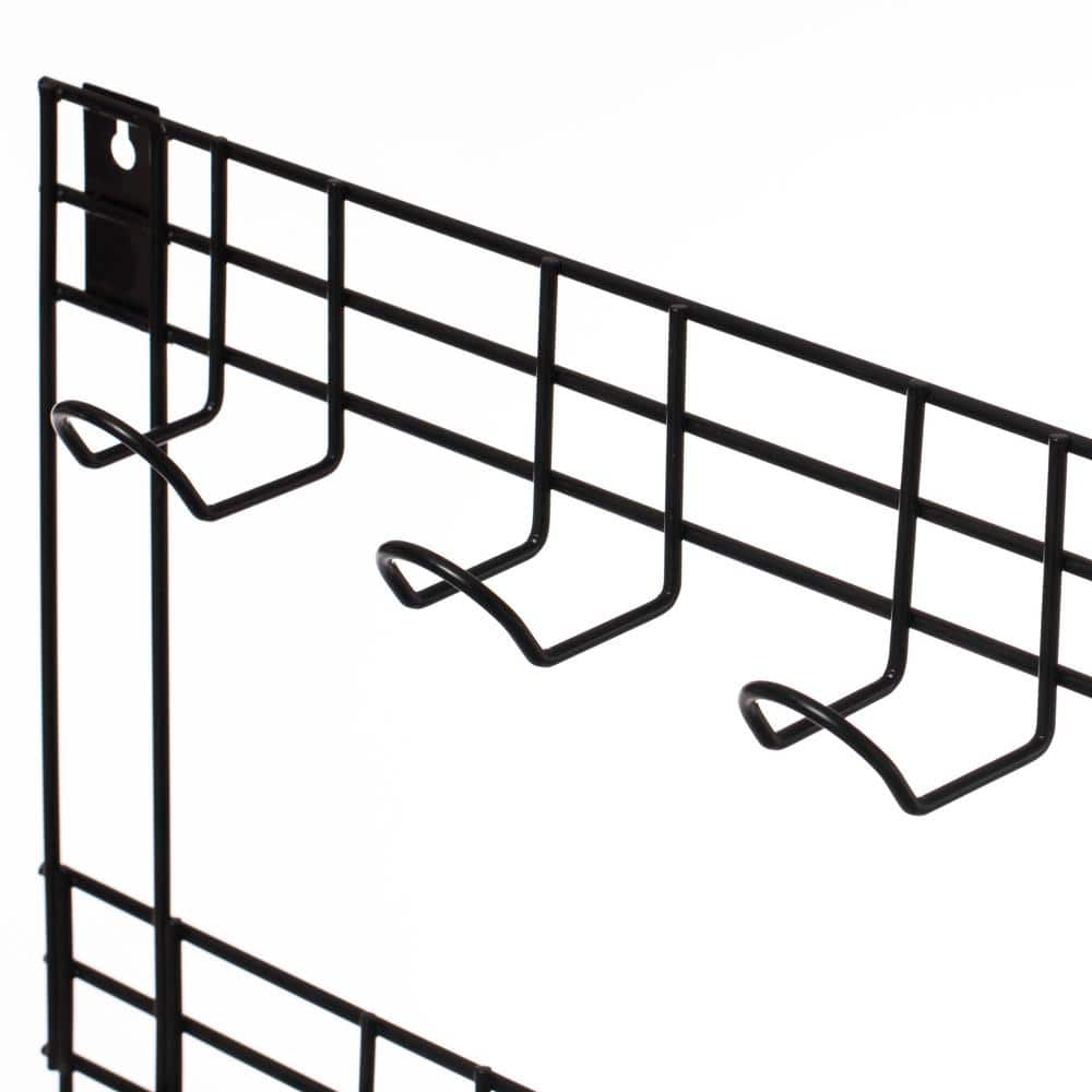 Black Steel Wall Mount Garden Tool Storage Rack