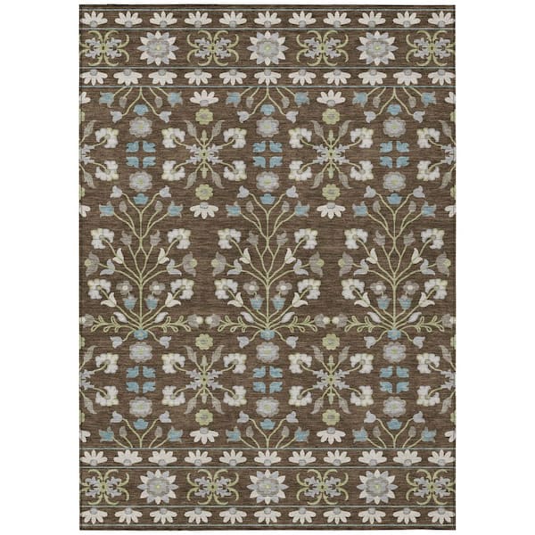 Chantille Machine Washable Indoor/Outdoor Abstract ACN3048 Chocolate 3 ft. x 5 ft. Area Rug
