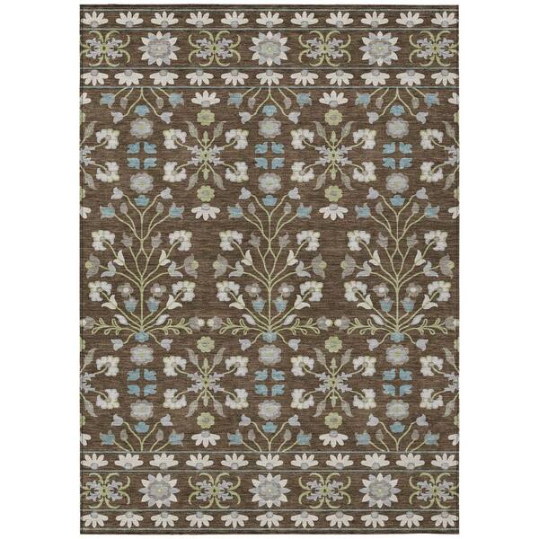 Chantille Machine Washable Indoor/Outdoor Abstract ACN3048 Chocolate 5 ft. x 7 ft. 6 in. Area Rug