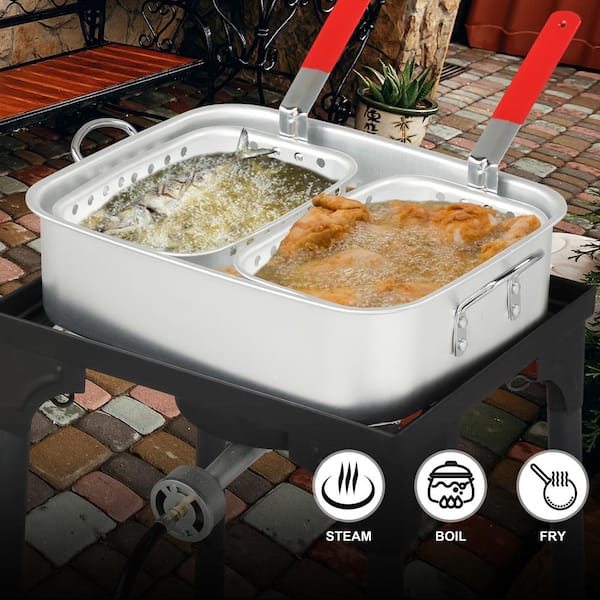 Karl home Double Fryer with 2 Baskets Propane Burners for Outdoor