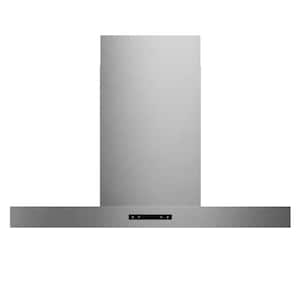 Contemporary 36 in. Convertible Wall Mounted T-Shape Range hood in Stainless Steel