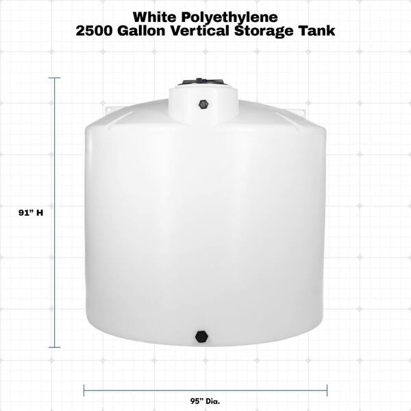 VPC 2500 Gal. White Polyethylene Vertical Storage Tank (12.51 lbs