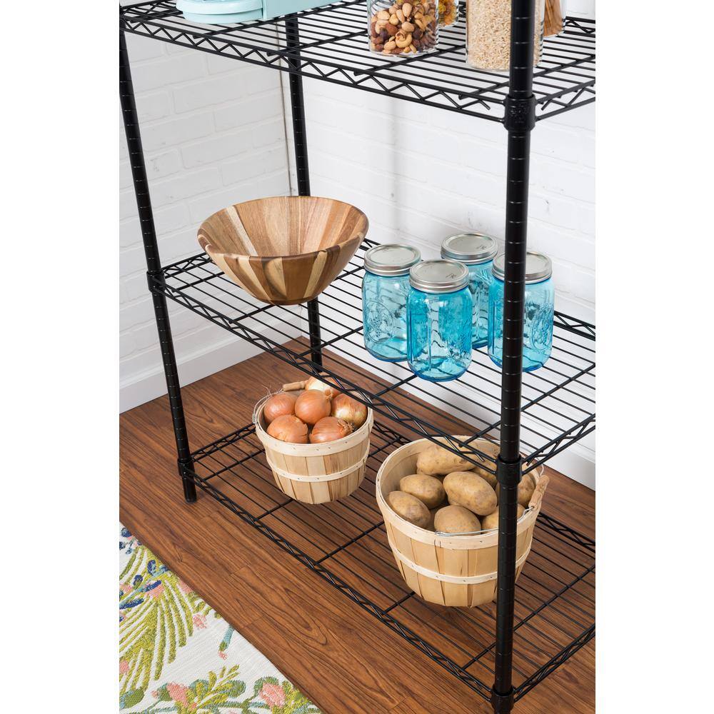 Honey-Can-Do 5-Tier Black Steel Adjustable Shelving Unit