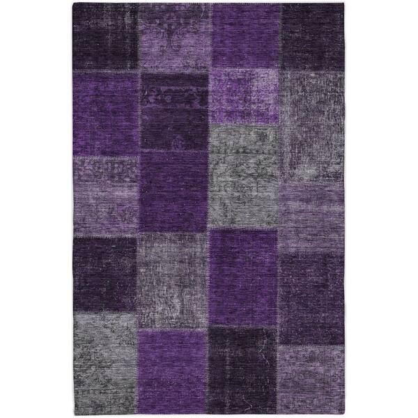 Dream Shag Premium Machine Washable Abstract ADS663 Eggplant 5 ft. x 7 ft. 6 in. Area Rug