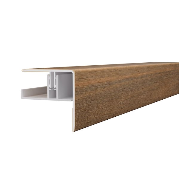 Alusions 1.81 in. x 2 in. x 8 ft. Peruvian Teak Composite Aluminum F Trim Kit for .5 in. Board