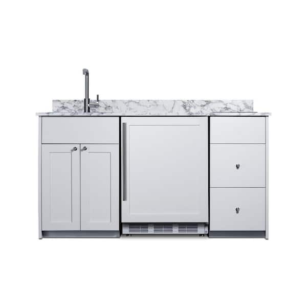 63 in. Compact Kitchen in White, ADA Compliant