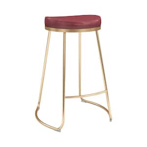 Bree 26.2 in. Burgundy Counter Stool (Set of 2)