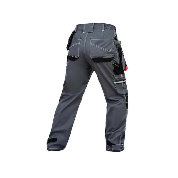 BAUSKYDD Unisex 32 in. W x 30 in. Gray Cotton Heavy-Duty Work