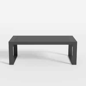 Outdoor Aluminum Coffee Table, All-Weather Modern Patio Coffee Table