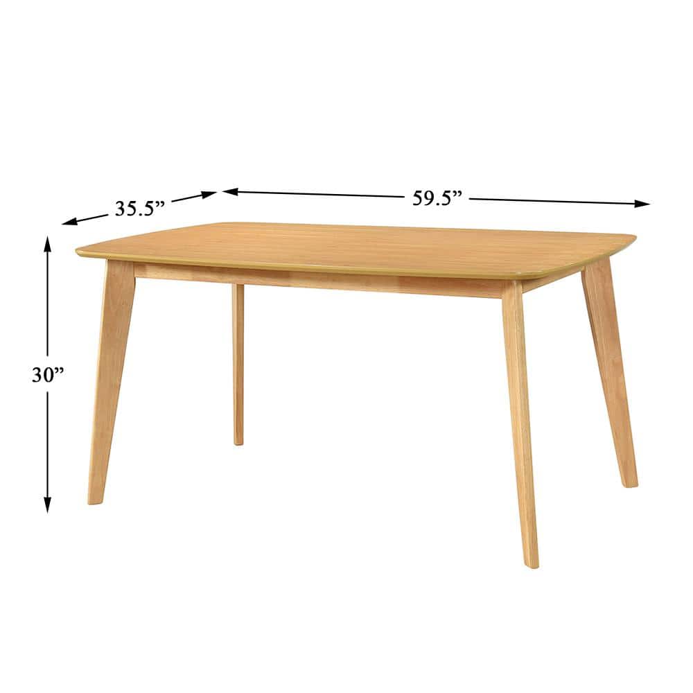 Natural Oak Mid-Century Modern Extendable Dining Table