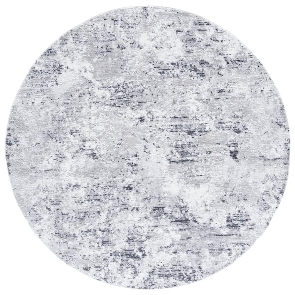 Amelia 700 8 ft. x 8 ft. Gray/Ivory Abstract Round Rug