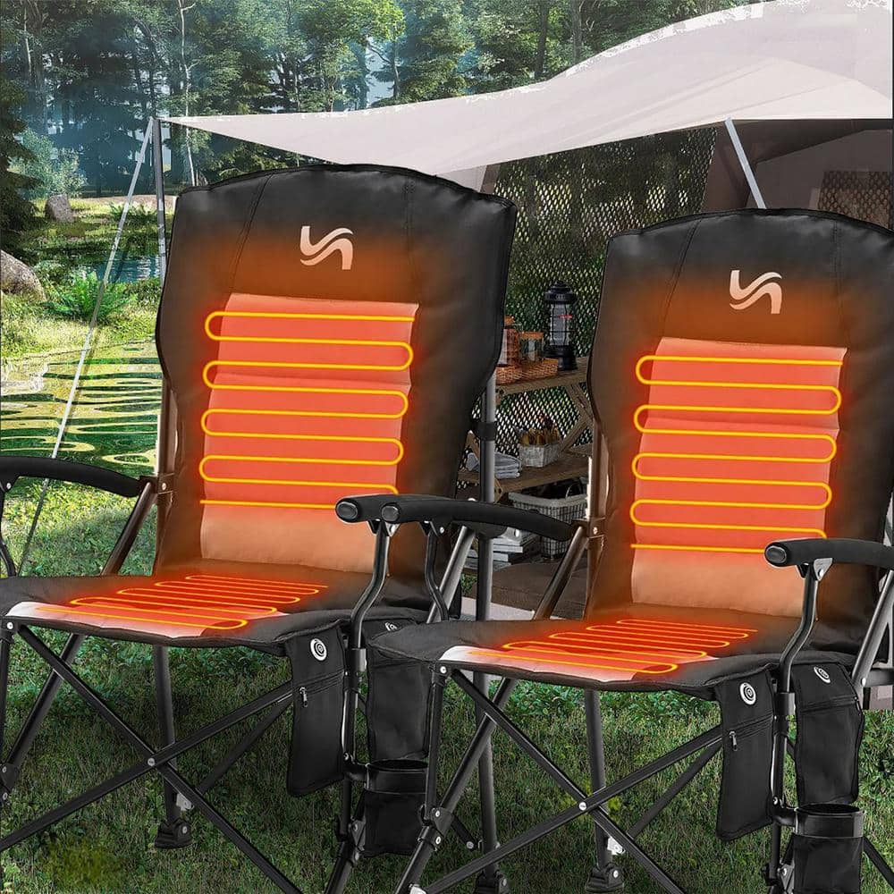 Luxury Padded High Back Folding Outdoor, Camping, Fishing Chair in Green
