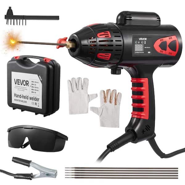 Portable Handheld Arc Welding Machine, Electric(AC) 20-130A, Stepless Current Adjustment & IGBT Inverter, 115V Display