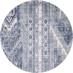 Portland Orford Blue 7 ft. x 7 ft. Round Area Rug